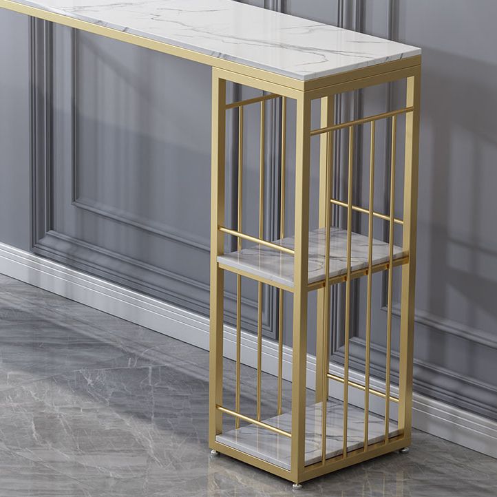 Glam Rectangle White Counter Height Set 1/2/3 Pieces Marble Pub Dining Set