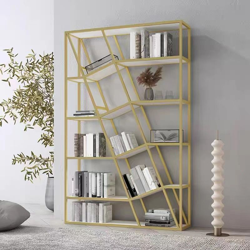Modern Metal Bookcase Open Shelf Bookshelf for Living Room 70.9" H X 11.8" W