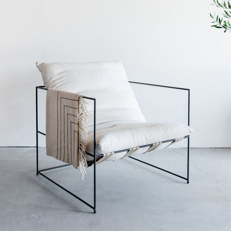 26.77" Wide Contemporary Style Single Sofa Chair Metal Round Arm Chair