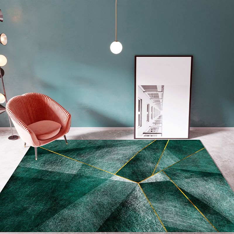 Gold Contemporary Rug Polyester Pattern Rug Non-Slip Backing Rug for Drawing Room