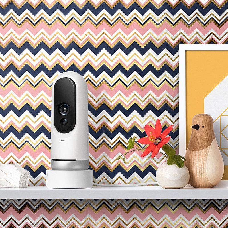 Modern Zigzag Wallpaper Panel Set for Kitchen 65.5' x 8" Peel off Wall Art in Pink-Black