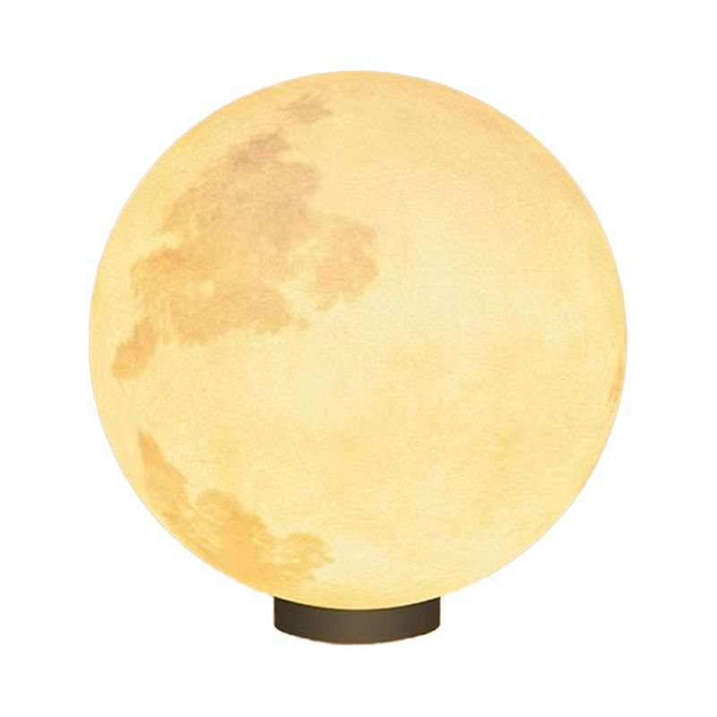 Contemporary Moon Shaped Outdoor Pillar Lamp with Resin for Courtyard