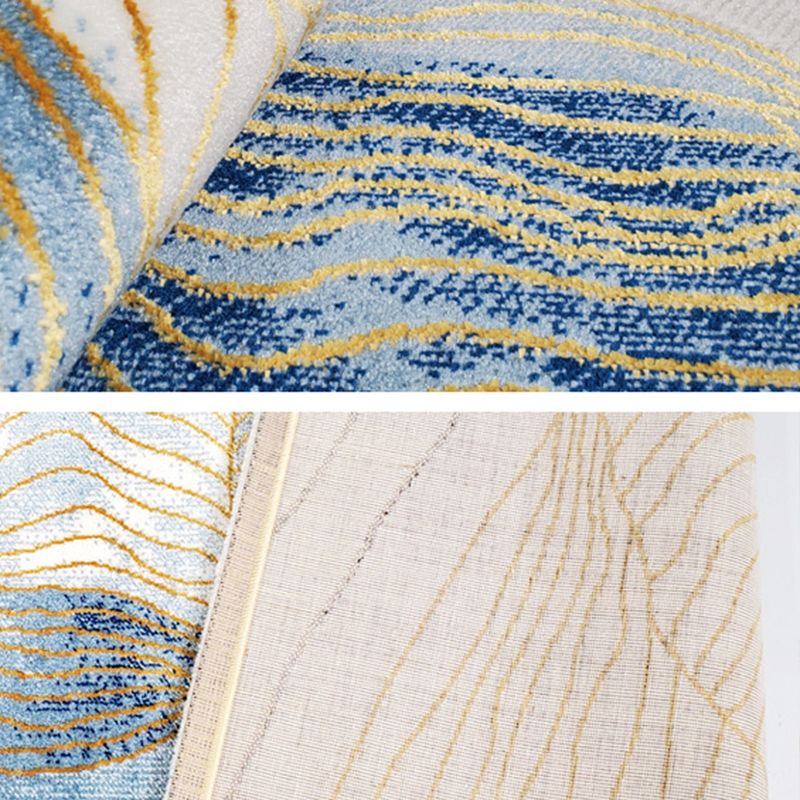 Multi Color Parlor Rug Oriental Stripe Printed Carpet Polypropylene Pet Friendly Stain-Resistant Rug