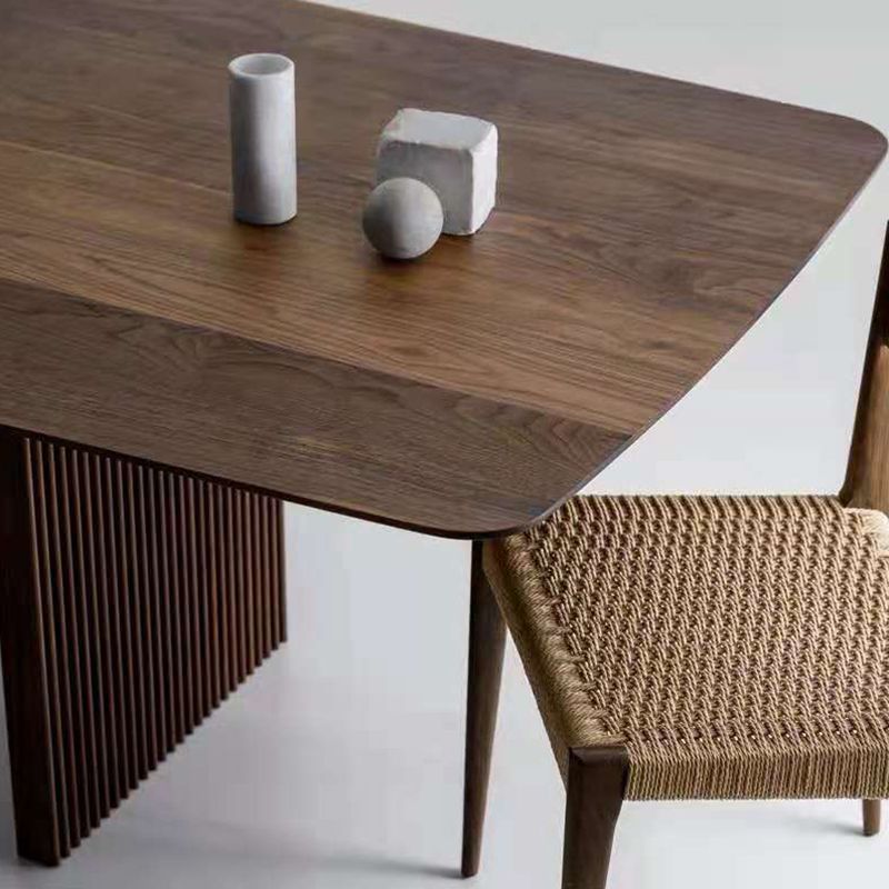 Moderne dennenhouttafel voor restaurant rechthoek eettafel met dubbele voetstuk