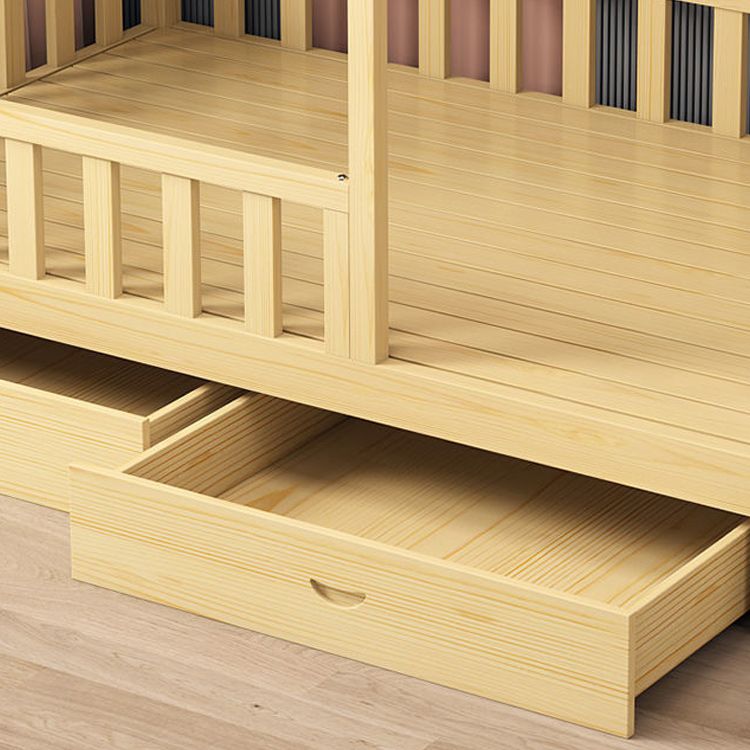 Standard Size Solid Wood Nursery Bed Modern Nursery Crib in Light Wood