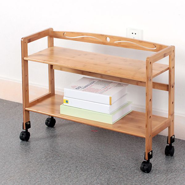 Wooden Bamboo Bookcase 9" Wide with Rectangular Shelves Bookshelf for Study Room