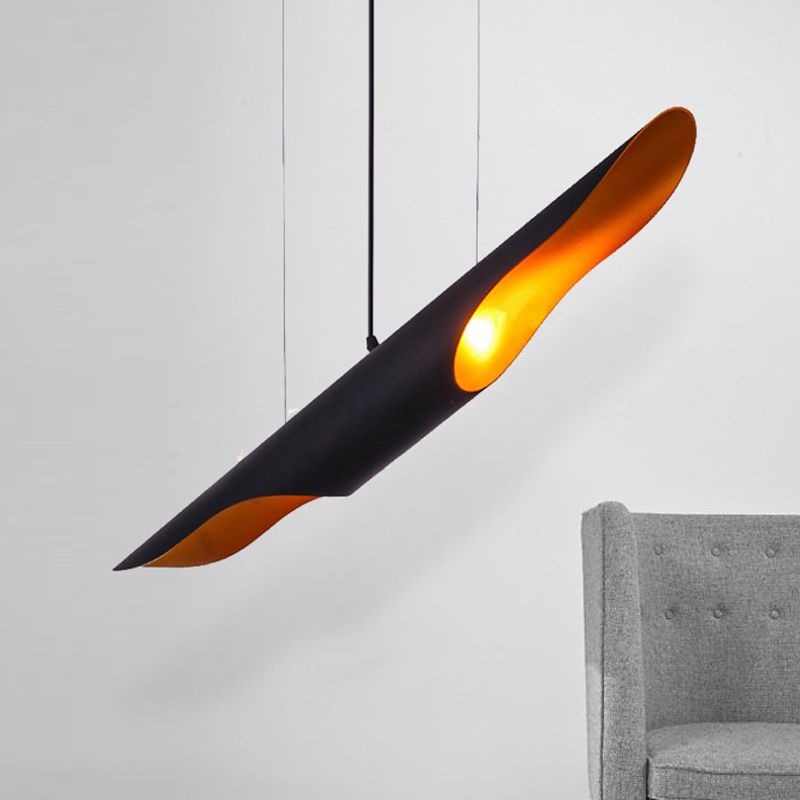 Pipe Hanging Ceiling Light Nordic Metal Black/White Pendant Light for Bedroom, 23.5"/27.5"/31.5" Wide