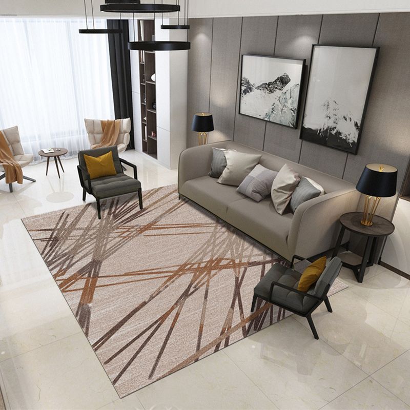 Individuality Graphic Pattern Area Rug Multicolored Modern Trendy Rug Polyester Anti-Slip Backing Carpet for Living Room