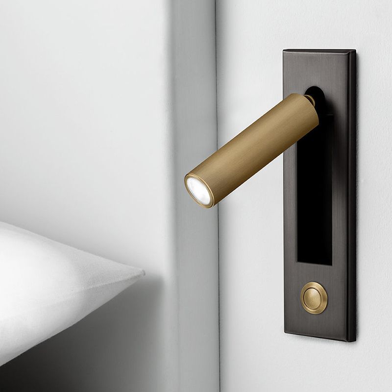 Luz de pared LED de estilo LED de estilo moderno Lámpara de lectura cilíndrica de cabecilla con interruptor independiente