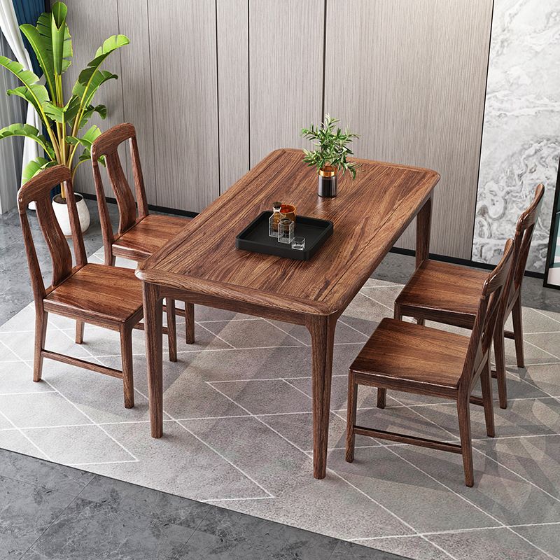 Traditional Style Solid Wood Rectangle Dining Room Set Standard Height Home Dining Table Furniture