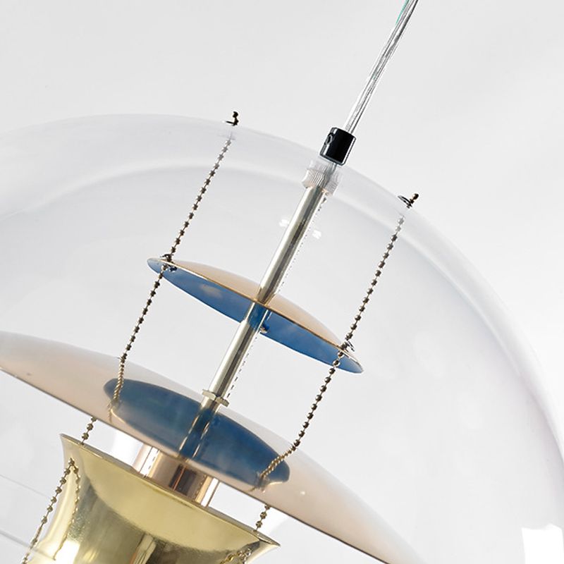 Lampe à suspension en acrylique transparent sphérique minimaliste 1 éclairage lumineux Light pour le café
