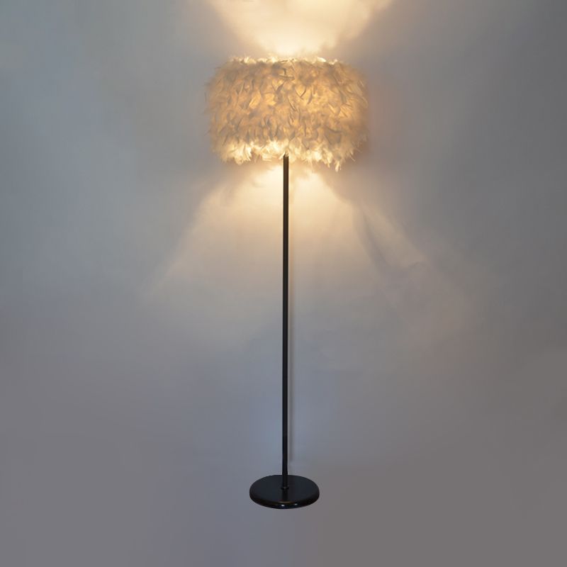 Zwart/witte trommelvloer Lamp Minimalistisch