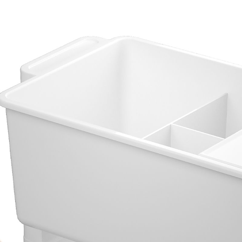 White Contemporary Standard Home Plastic Bookshelf with Wheels