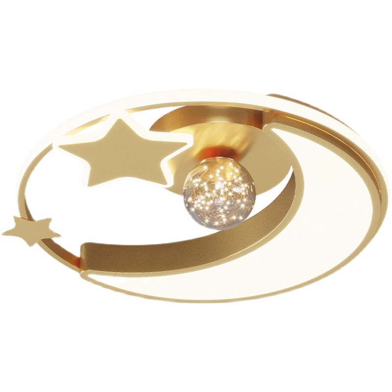 Bedroom Metal Flush Mount Light Fixture Contemporary Circle Flush Light Fixture