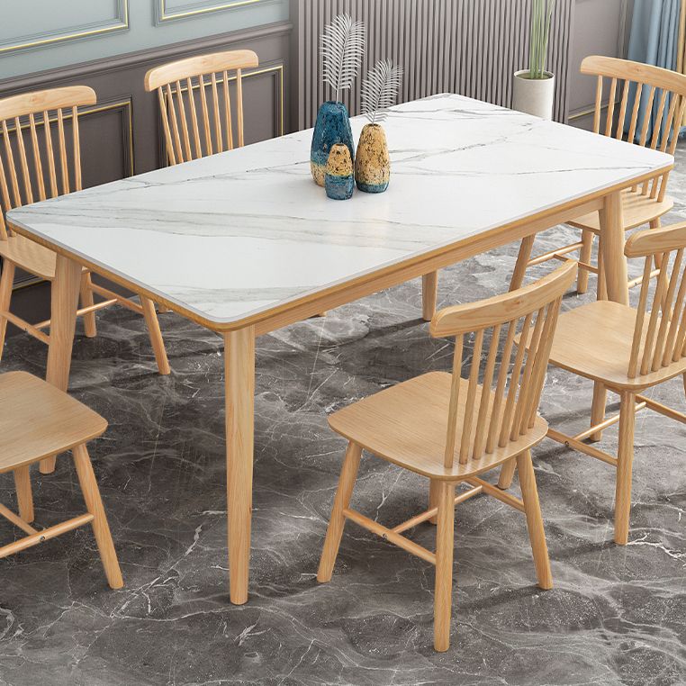 Einfachheit Home Sintered Stone Esstisch Rechteck Form Esstisch mit 4 Beinen Basis