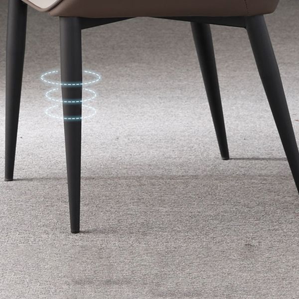 Silla de comedor de metal para cocina de estilo moderno, sillas laterales sin brazos con respaldo de alas (juego de 2)