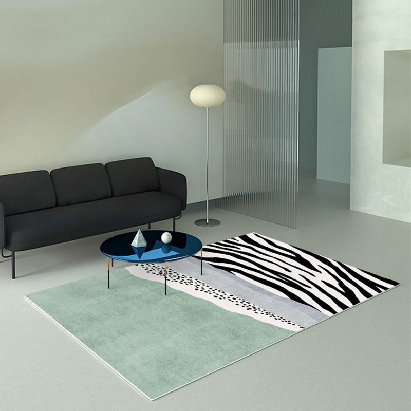 Light Green Modern Rug Blending Color Piece Rug Non-Slip Backing Rug for Living Room