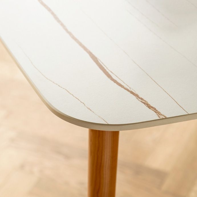 Contemporary White Standard Dining Table Sintered Stone Top Dining Table for Kitchen