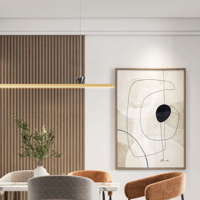 Linear Shape Island Pendant Contemporary Style Metal Single Light Hanging Island Light