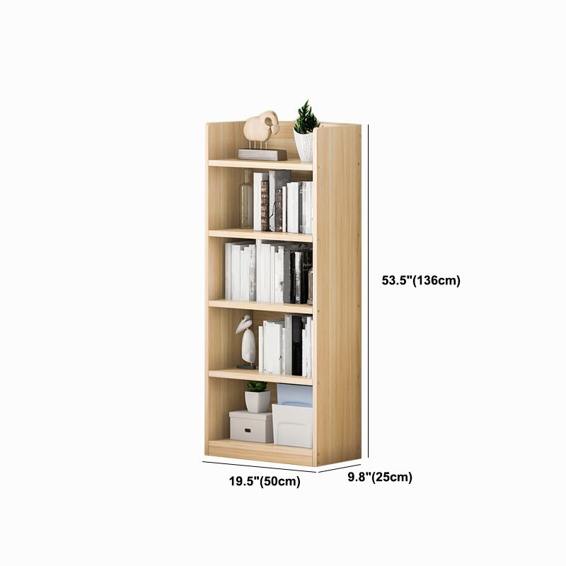 Solid Wood Bookshelf 9.8" W Natural Standard Bookcase with Rectangular Shelves