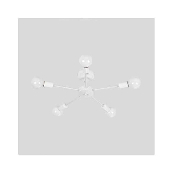 Nordic Metal Sputnik Ceiling Flush Mount Light 5/10 Lights White/Black Bedroom Semi Flush Ceiling Light