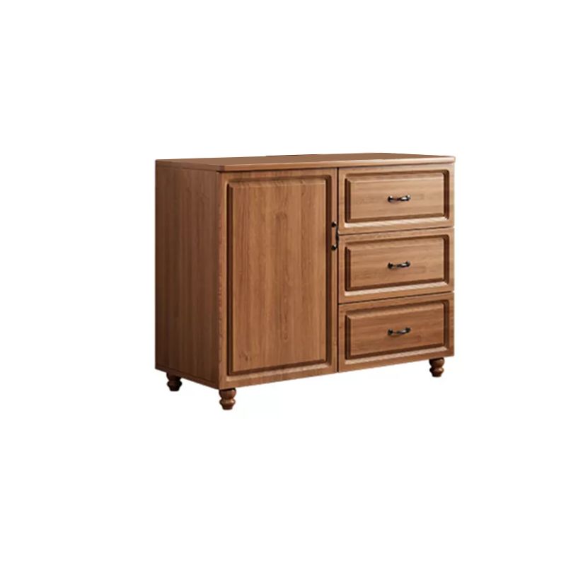 Wood Accent Chest with Chest Bun Feet and Bar Pulls,14.96 " W