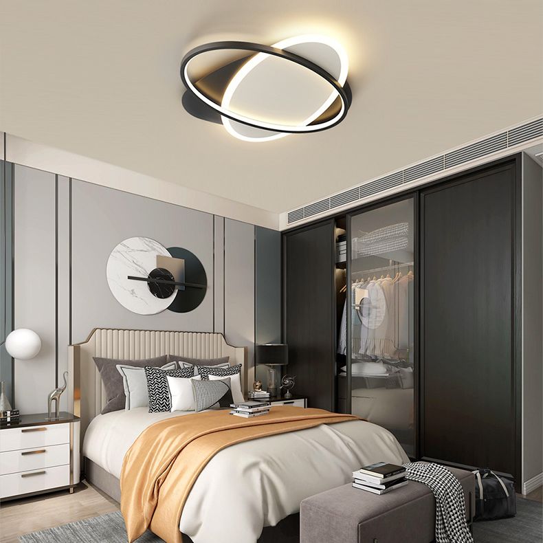 Plafonniers encastrés à LED en métal avec anneau circulaire, luminaires encastrés de style moderne à 2 lumières