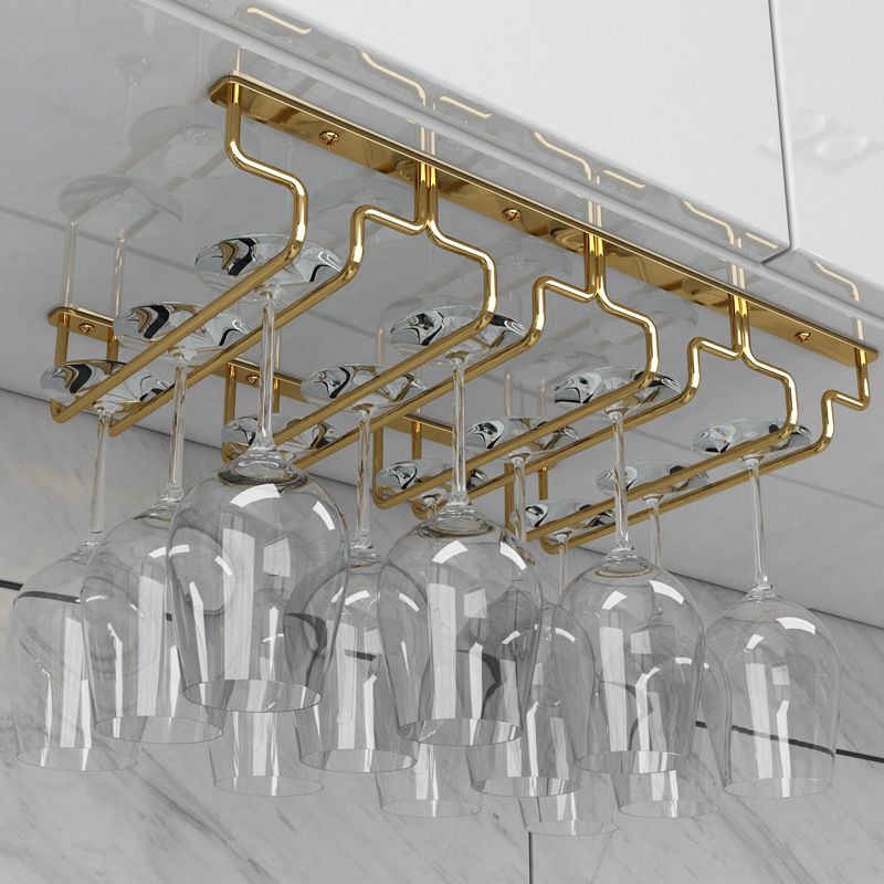 Modern Hanging Wine Glass Rack Metal Glass & Stemware Holder for Kitchen