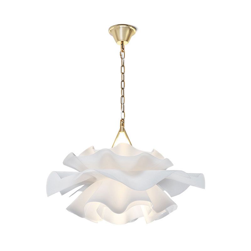 Modern Stylish Flower Suspension Light Single Head Acrylic Pendant Light in White for Bedroom