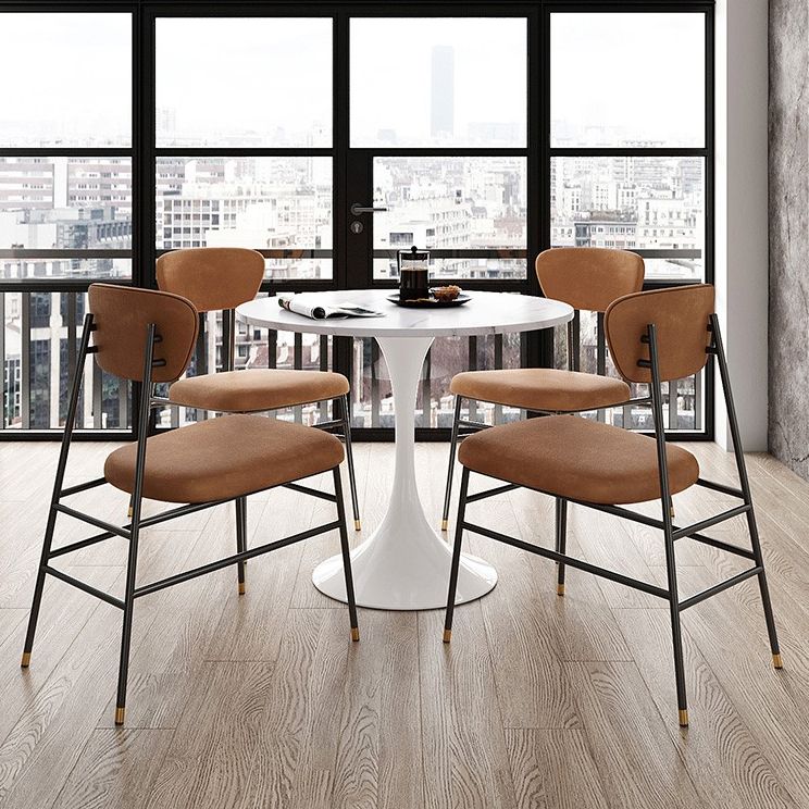Modern 1/2/3/5 Pieces Dining Set Round Stone Dining Table for Kitchen