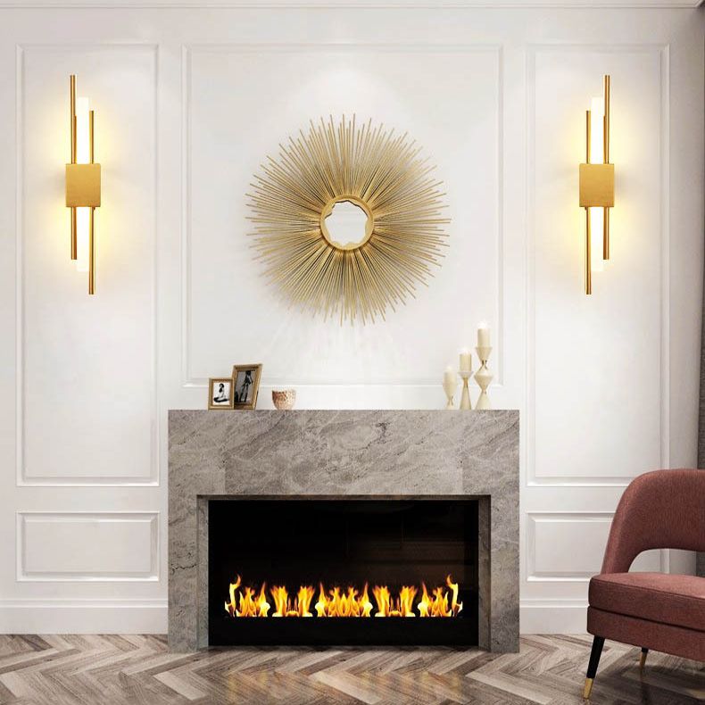 19.5" H Post-modern Style Wall Mount Lamp Minimalism Metal Lines Design Sconce Lights for Hallway Aisle