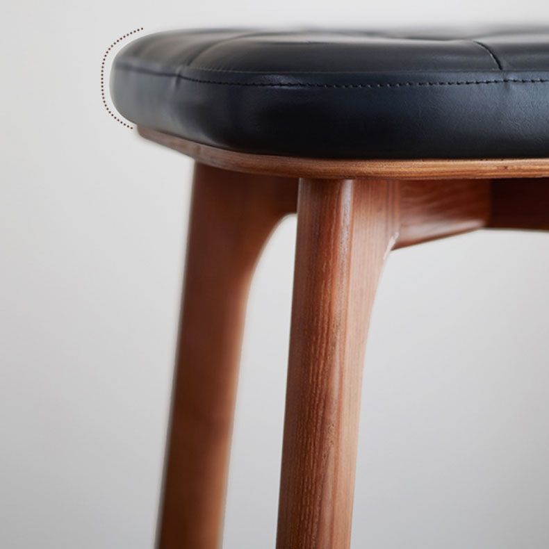 Industrial Style Wood Bar Stool Footrest Counter Stool for Living Room