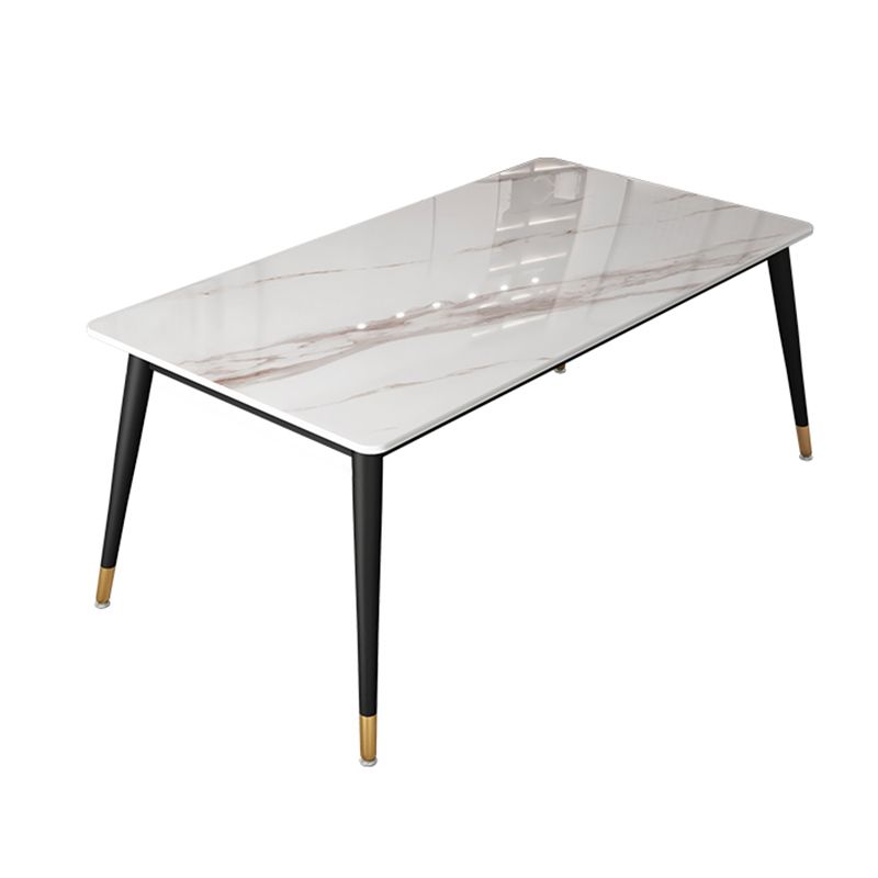 Metal and Slate Table Glam Style Simple Home Rectangular Dining Table