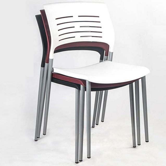 Armless Upholstered Office Chair Plastic Modern Office Chair