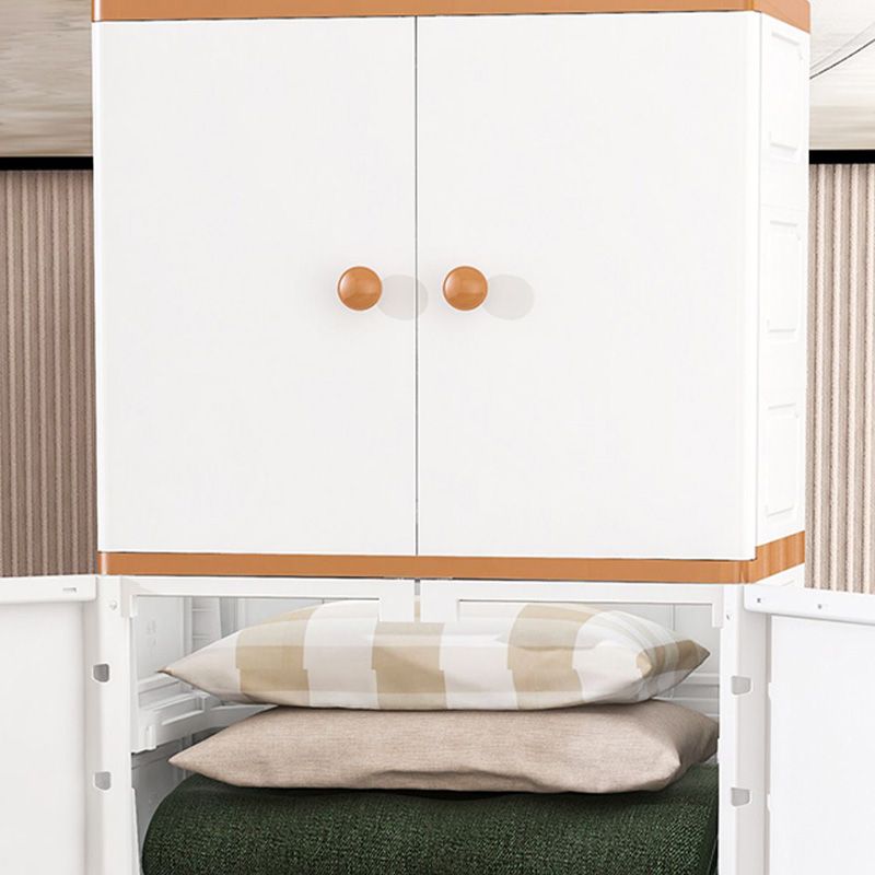 Contemporary Style Wardrobe Armoire Plastic Non-Hanging Armoire with Door