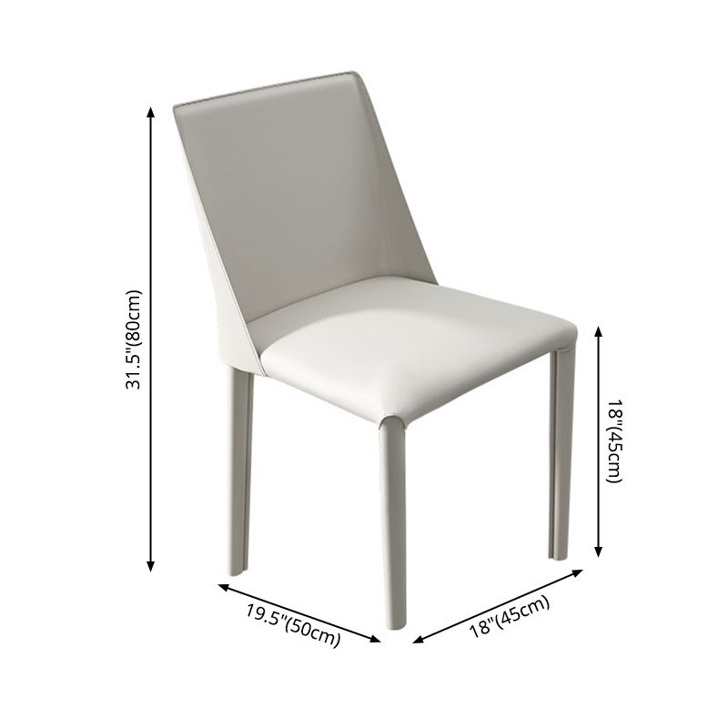 Leather Contemporary Restaurant Side Chair Solid Color Parsons Dining Chair