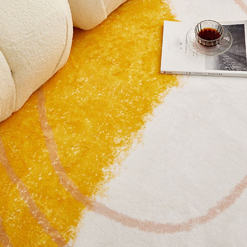 Nordic Area Rug Sparkle Silver Simple Rug Polyester Non-Slip Area Rug for Living Room