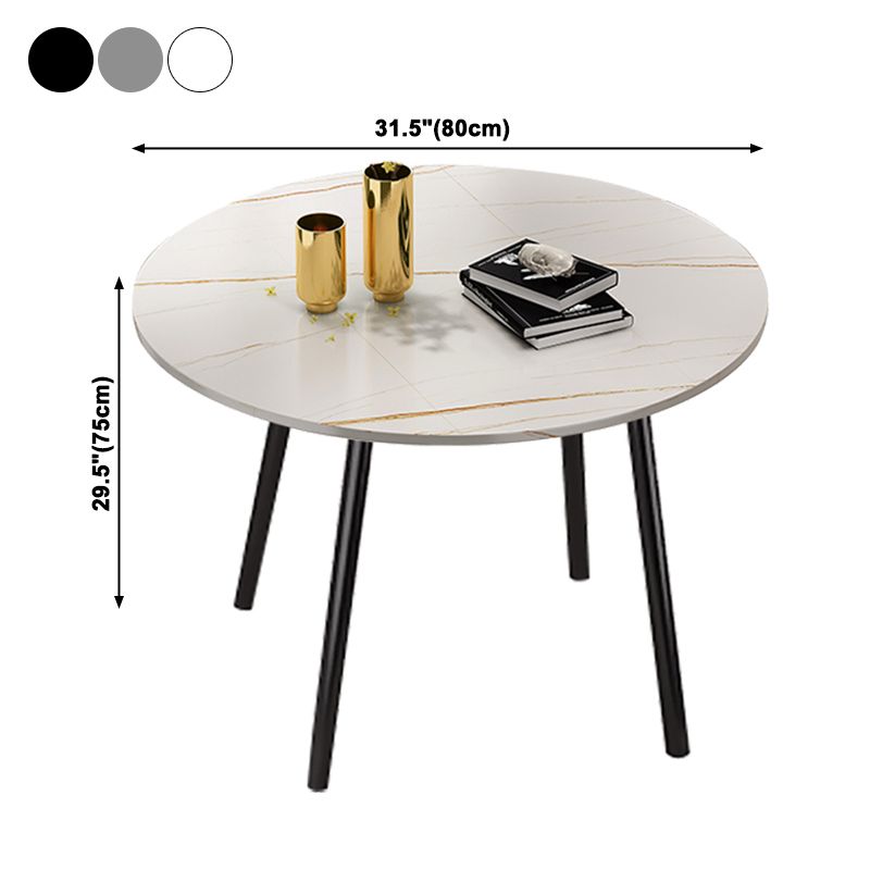 Small Apartment Dining Table Industrial Wind Stone 31.5 Inch Home Dining Table