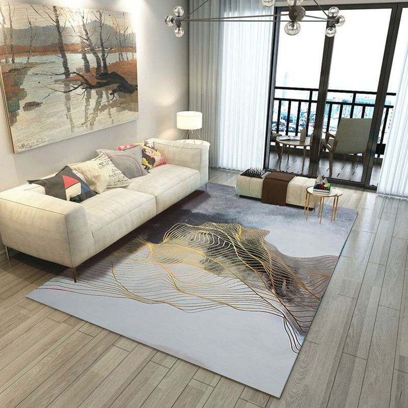 Unique Geometric Rug Multi-Color Modern Area Carpet Polypropylene Non-Slip Backing Easy Care Rug for Parlor