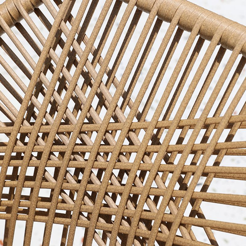 Tropical Stacking Dining Side Chair Woven Back Outdoor Bistro Chairs