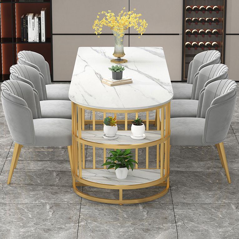 Table à manger en pierre de style glam