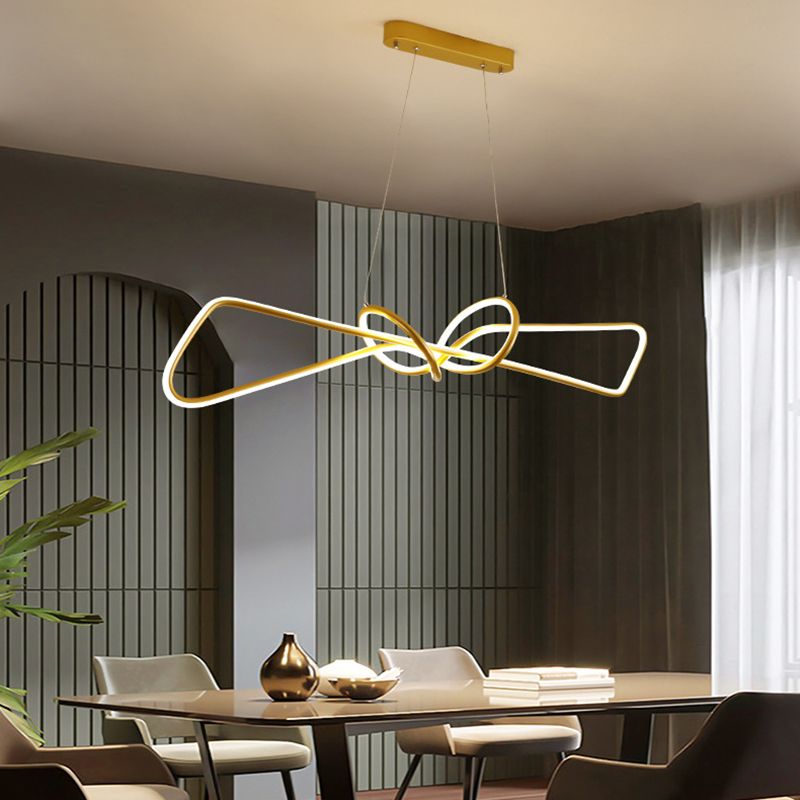 Linear LED Island Chandelier Lights Metal New Modern Hanging Lamp for Dining Room
