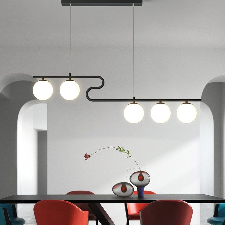 Apparecchiatura dell'illuminazione dell'isola Globe in stile Nordic Glass Isola sospesa per sala da pranzo