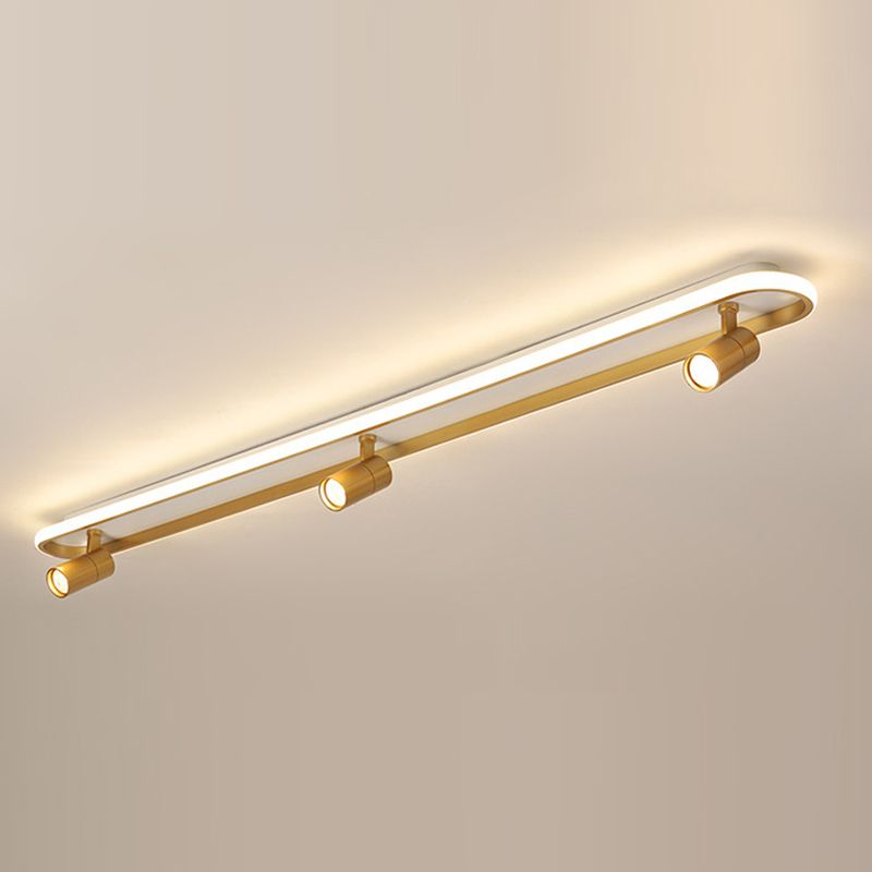 Modern LED Ceiling Lamp with Spotlight Gold Flush Mount Light for Clothing Shop