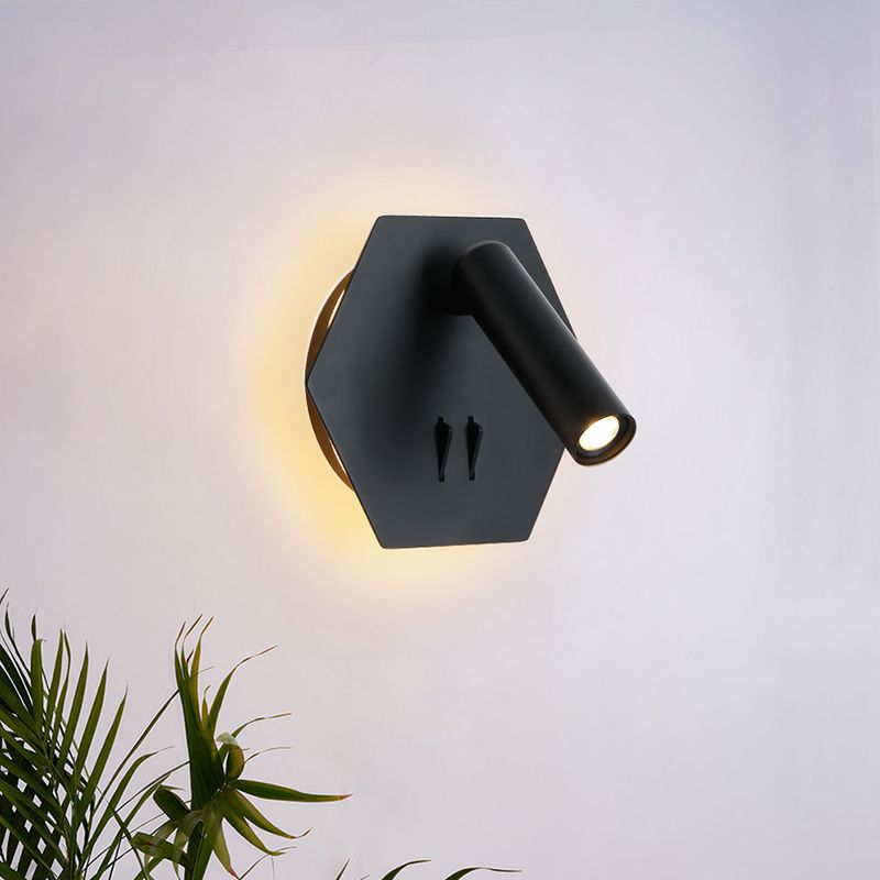 Contemporary LED Adjustable Wall Light with Acrylic Shade for Living Room