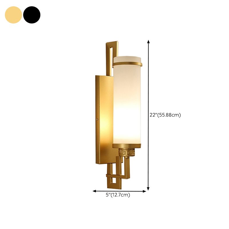 Contemporary Vanity Lights Milky Glass Vanity Wall Light Fixture for Bathroom