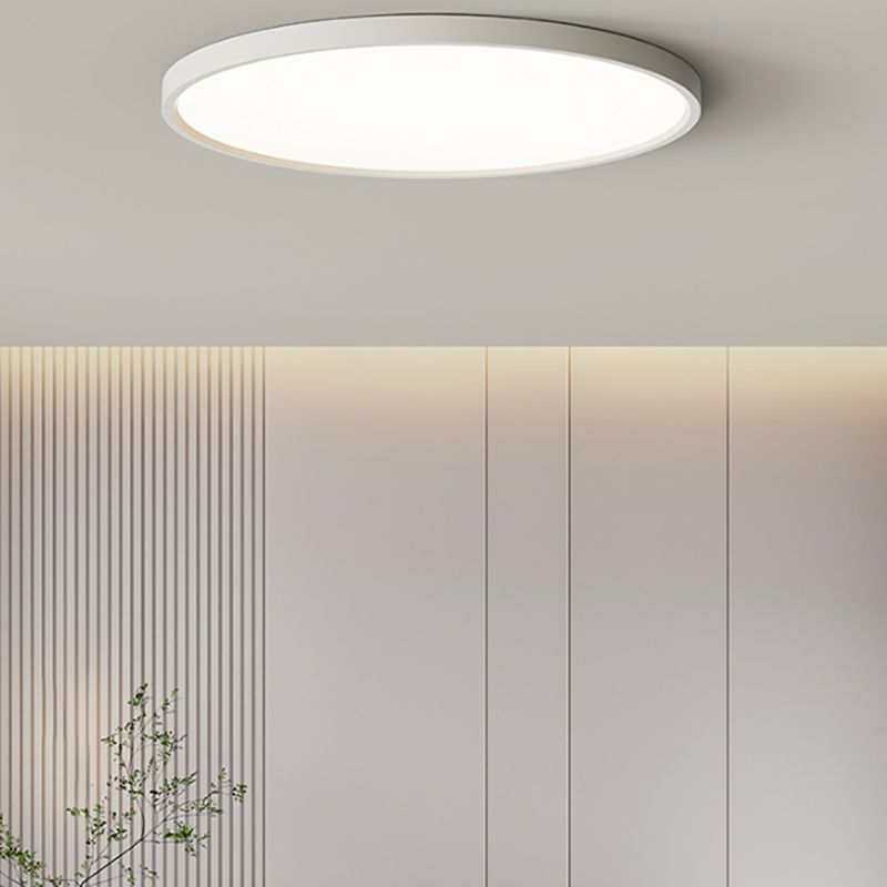 Circular Flush Mount Fixture Modern 1 Light Metal Flush Mount Light