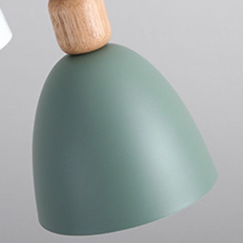 Iron Glass Chandelier Modern Simple Macaroon Style 1 Light in White for Dining Room or Bedroom