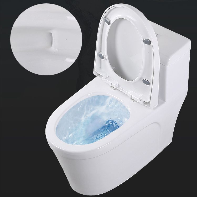 White Modern Flush Toilet Ceramic Elong One-Piece Toilet with Slow Close Seat