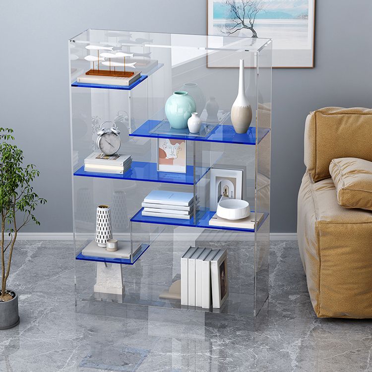 Contemporary Closed Back Standard Bookshelf Acrylic Bookcase